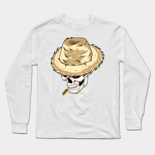 Skull Farmer Wheat Long Sleeve T-Shirt